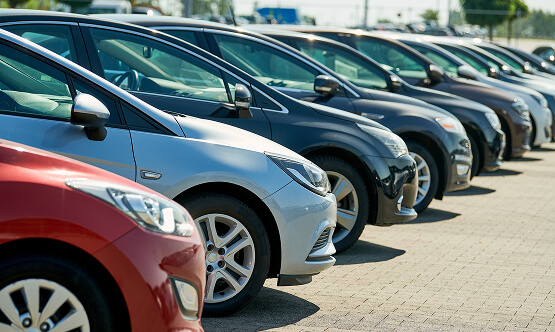 Image Showing Row of Rental Cars