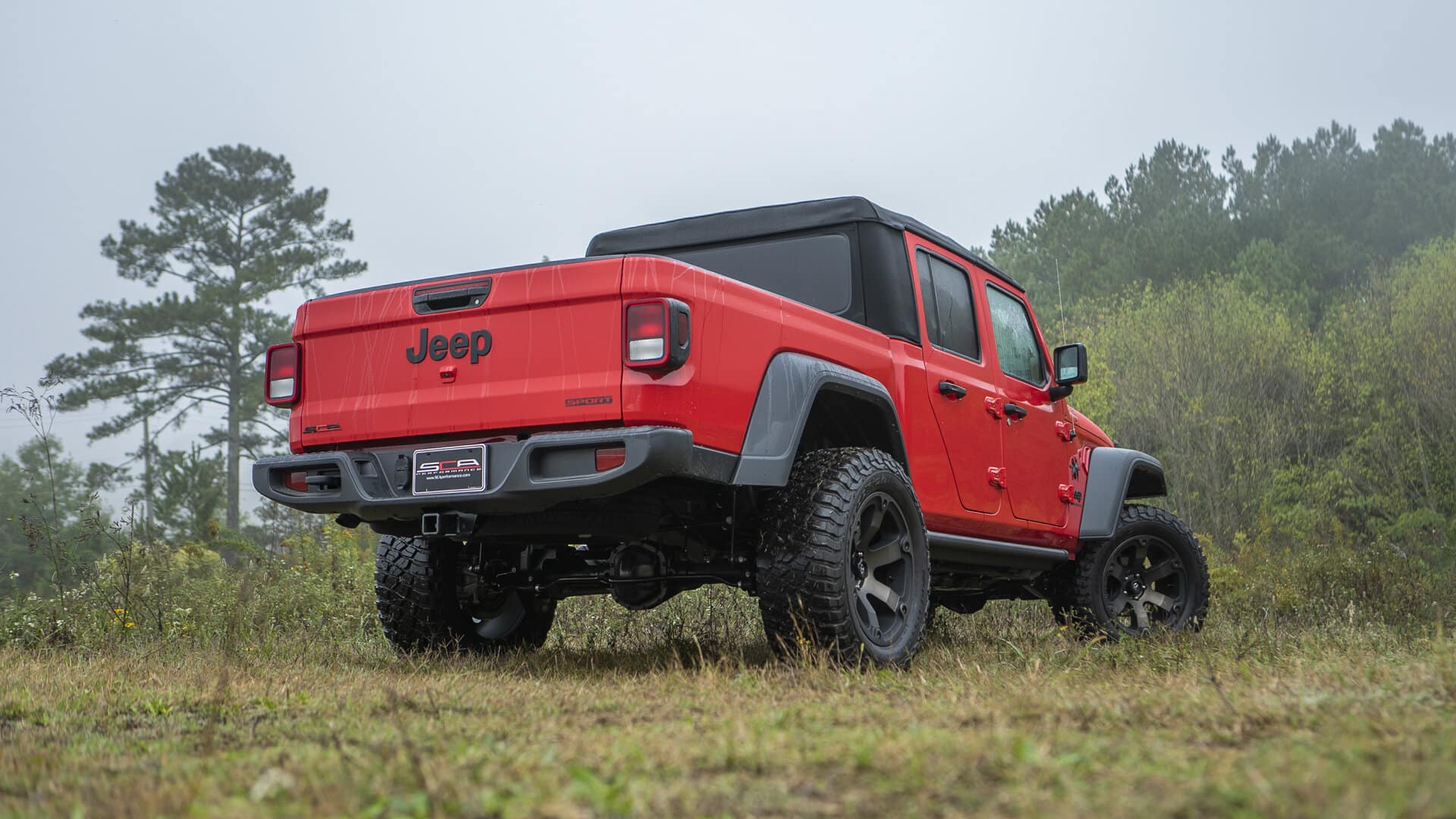 SCA Jeep Gladiator Black Widow Rear in red.