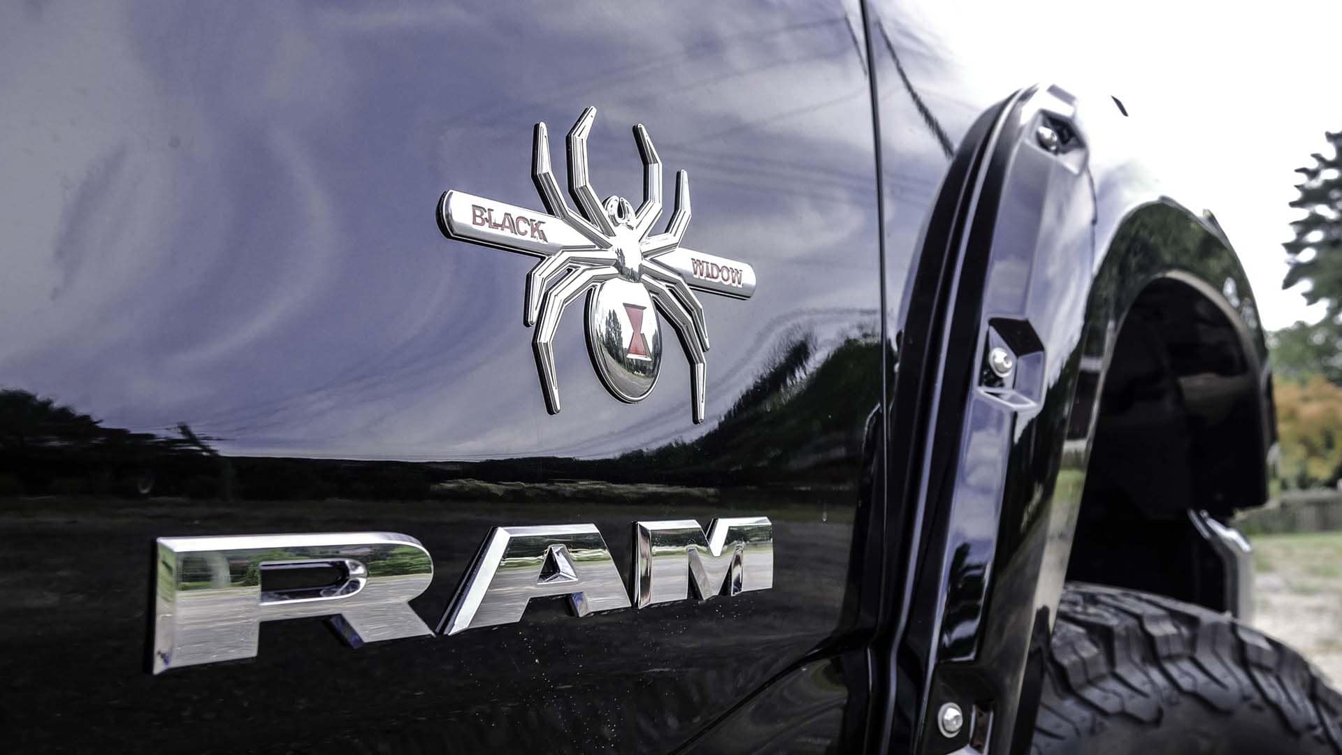 SCA RAM 1500 Black Widow Logo on Truck.