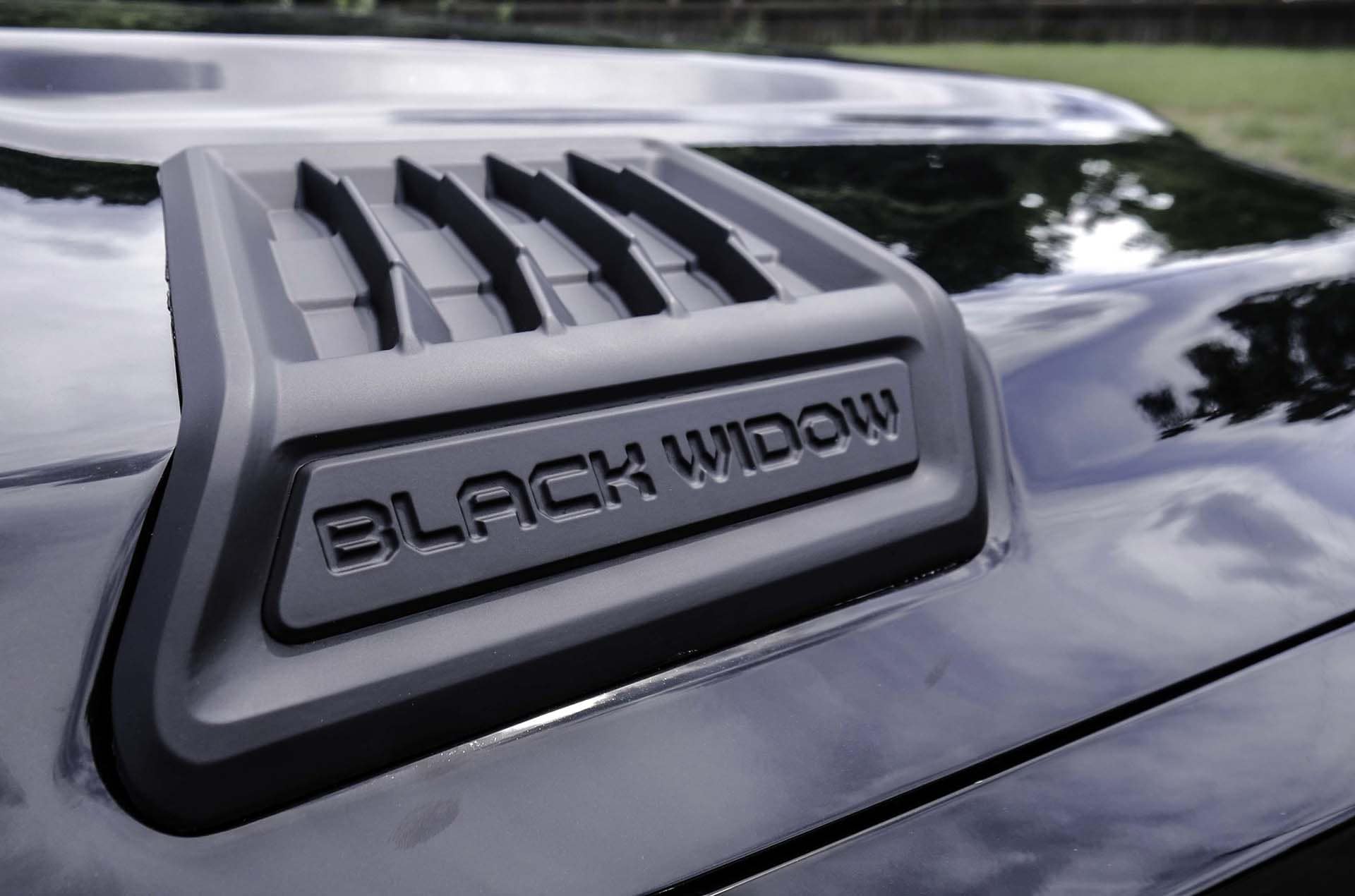 SCA RAM 1500 Black Widow Truck Hood Branding.