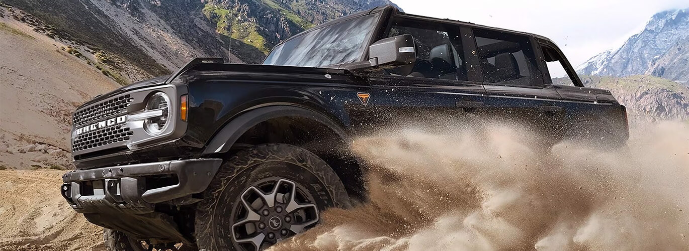 Experience ultimate off-road freedom in the new Ford Bronco, engineered for the toughest terrains and perfect for exploring the scenic routes near Terre Haute, exclusively at York Ford.