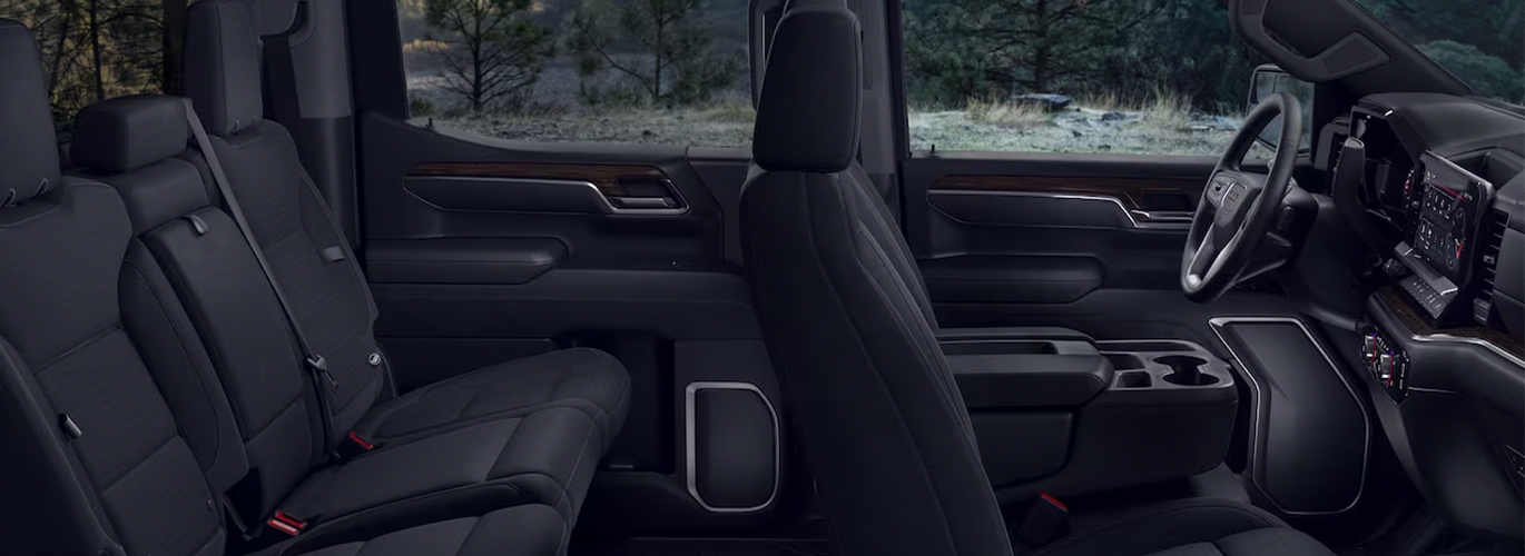 Experience the luxurious interior of the 2024 GMC Sierra 1500 at Coyle CBG near Jeffersonville, Indiana.